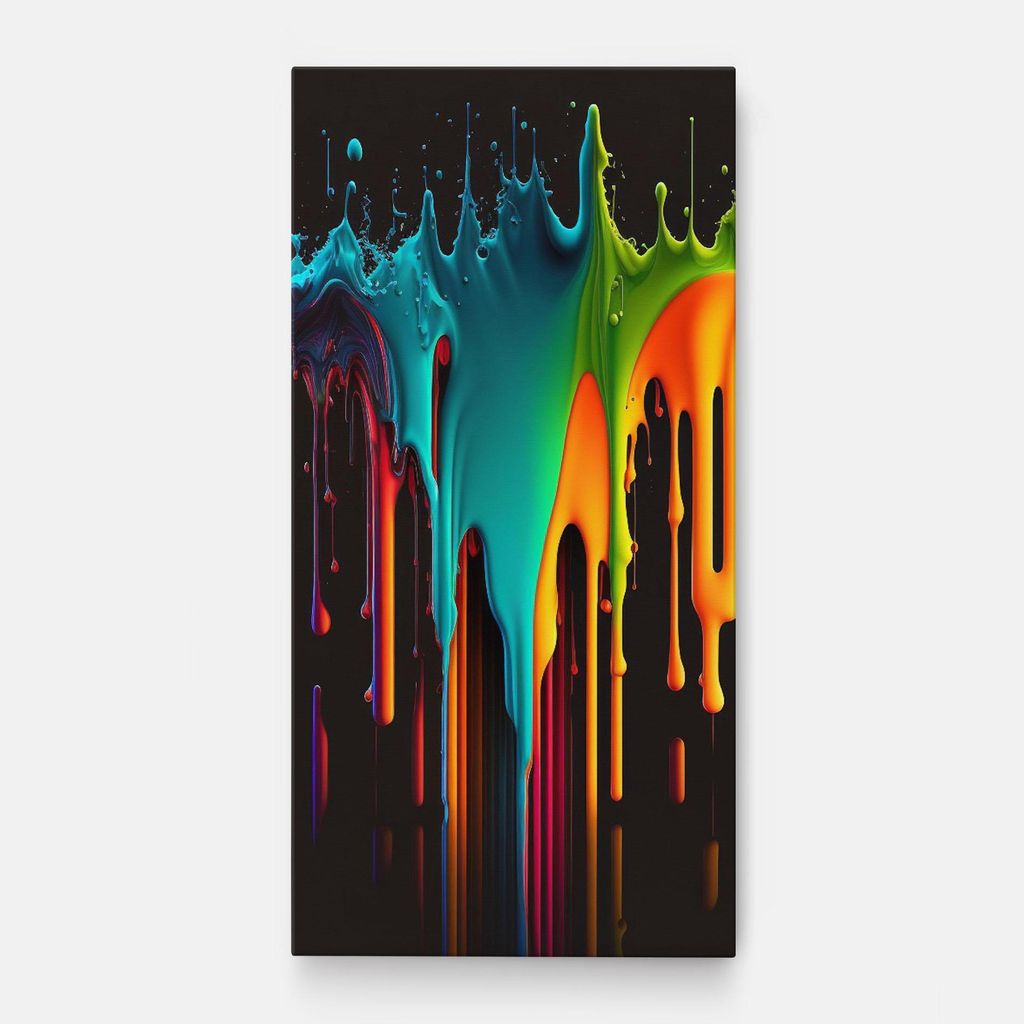 ARTHUB Leinwandbild 50x100 cm, Rainbow Floating Colors | Wohnzimmerdekoration, Hängende Bilder, Wanddekoration, Heimdekoration, Abstrakte, Leben...