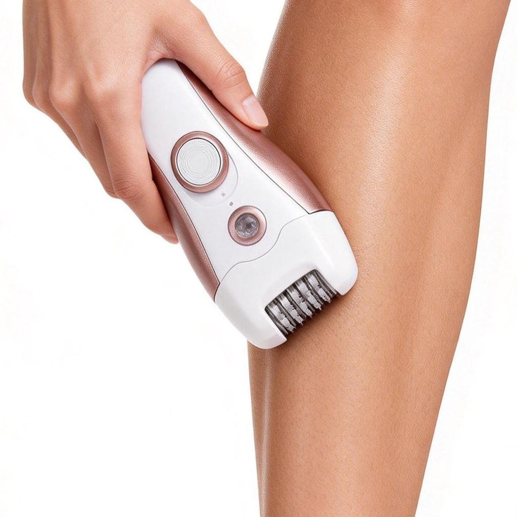 Damen-Haarentferner, 2-in-1 elektrischer Gesichtstrimmer mit USB, LED-Licht & Ersatzkopf, schmerzfrei, für Körper, Wangen, Kinn und Arme