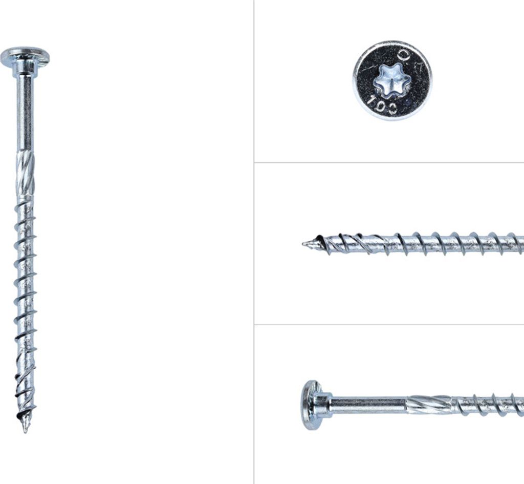 Holzbauschraube Verzinkt 8 x 280 Torx 40 - Karton a 50 Stück