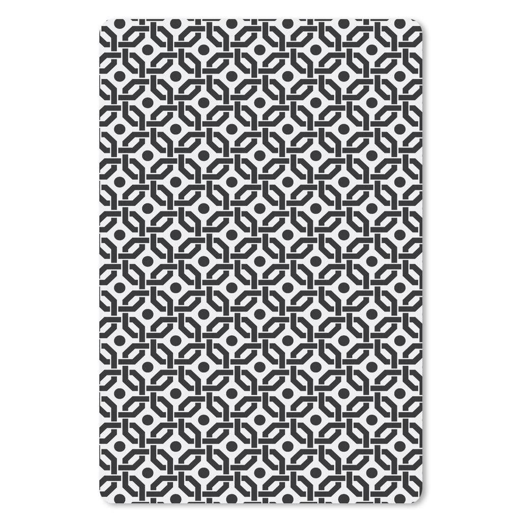 MuchoWow Mauspad Mousepad Schwarz - Geometrie - Design 40x60 cm - Mousepads - Maus Mat - Pad - Mausunterlage - Schreibtisch Accesoire