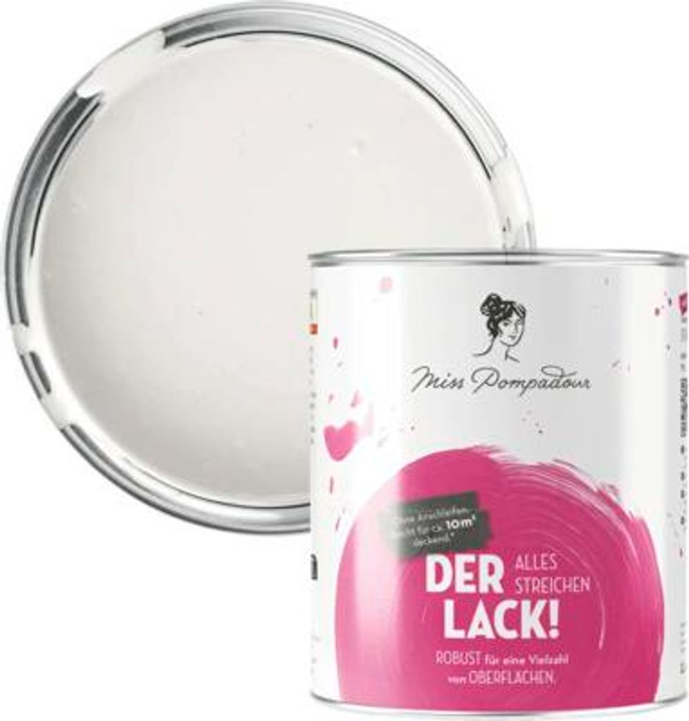 MissPompadour Der Alles Streichen Lack beige mit Kaschmir - Langlebiger Lack für Fliesen, Türen, Küchenmöbel & Treppen -