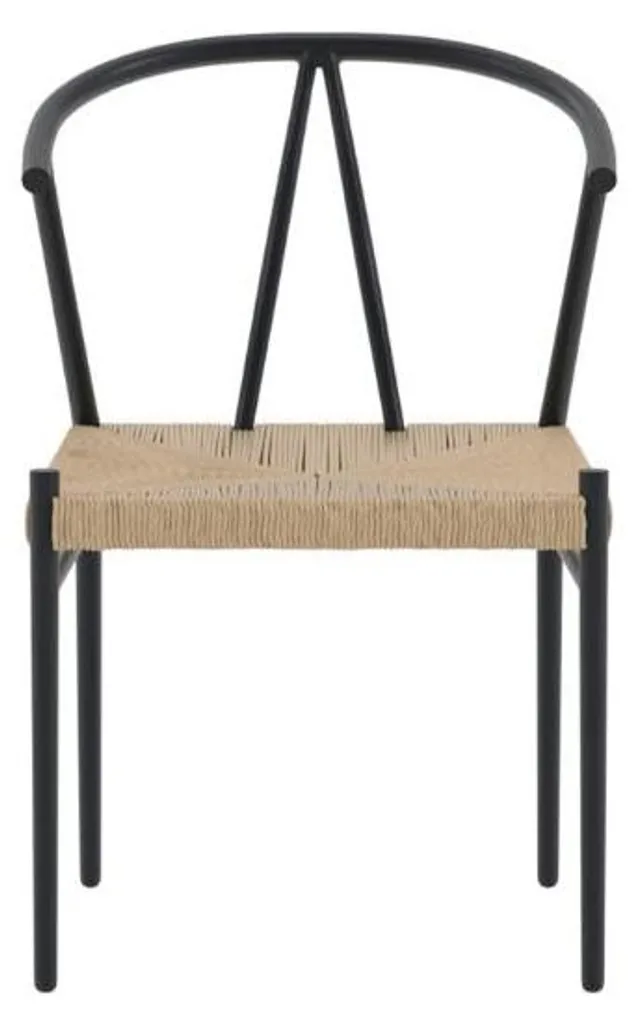 Chaise de jardin Alfons noire pour repas en terrasse et détente au soleil