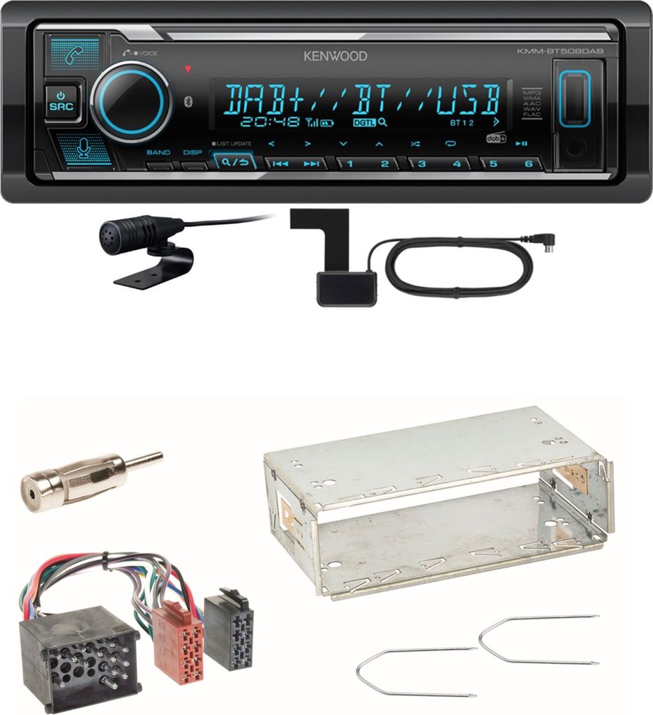 Kenwood KMM-BT508DAB Bluetooth Digitalradio USB Einbauset Produktbild 