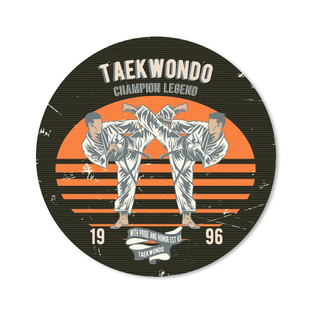 MuchoWow Mauspad Mousepad Jahrgang - Sport - Taekwondo 40x40 cm - Mousepads - Maus Mat - Pad - Mausunterlage - Schreibtisch Accessoires