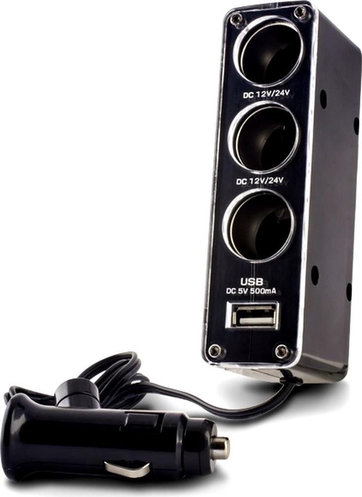 Forever 3-in-1 Kfz-Steckdosenverteiler mit USB-Anschluss Produktbild 