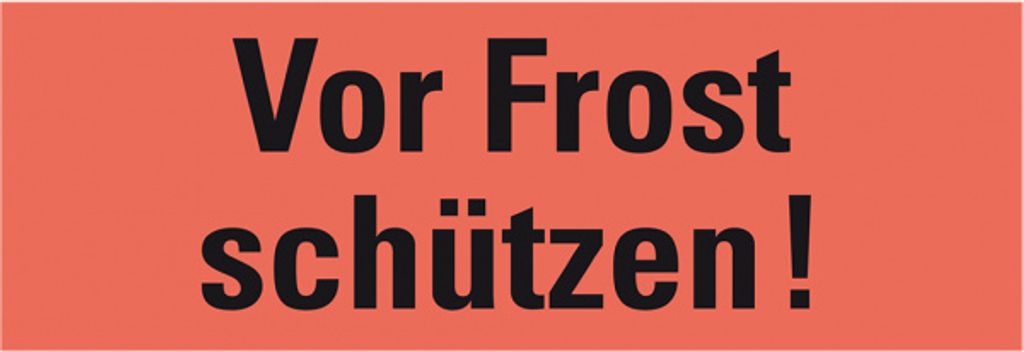 Dreifke Hinweisetikett Vor Frost schützen!, leuchtrot, Haftpapier, perm., 14...