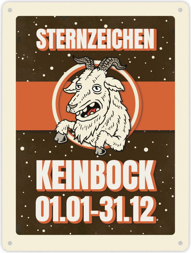 Sternzeichen Keinbock Metallschild XL in braun Schild Blechschild
