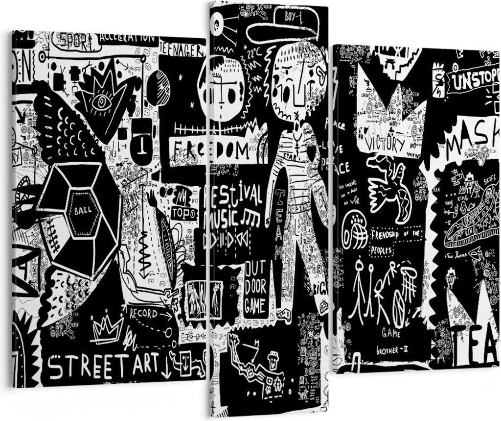 Bild auf Leinwand - Leinwandbild - Graffiti modern - 95x80cm - Wand Bild - Wanddeko - Wandbilder - Leinwanddruck - Bilder - Kunstdruck - Wanddekora...