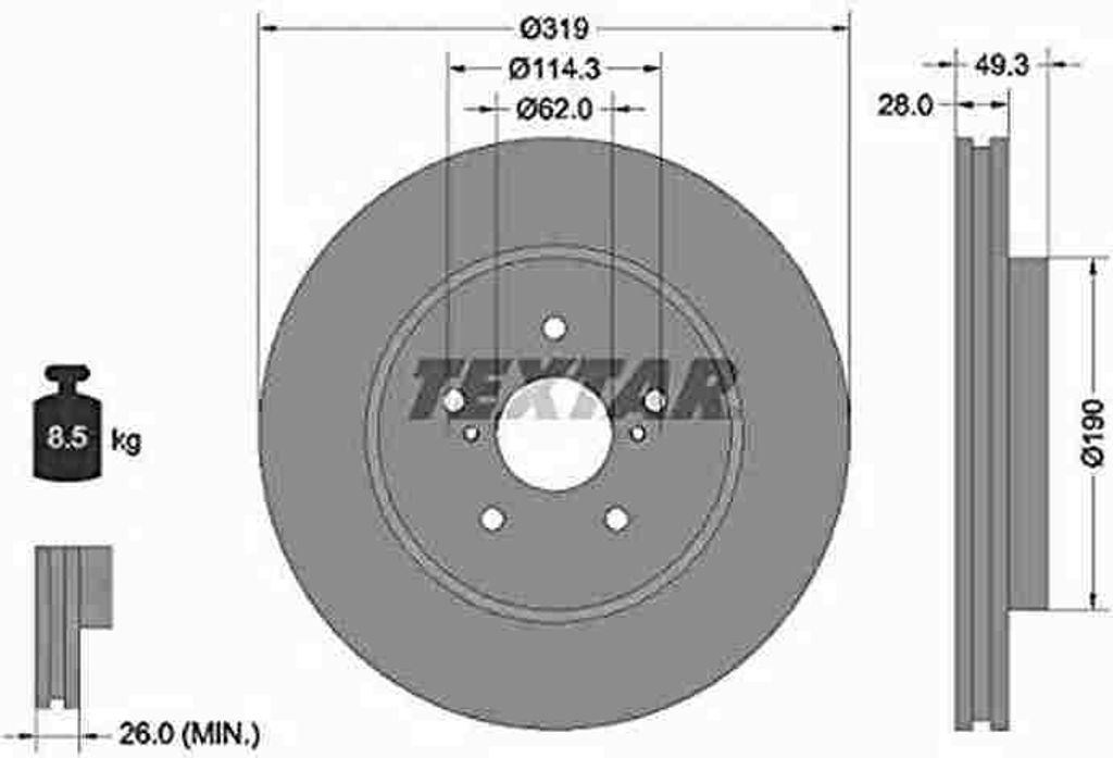 TEXTAR Bremsscheibe Artikel: 92171503