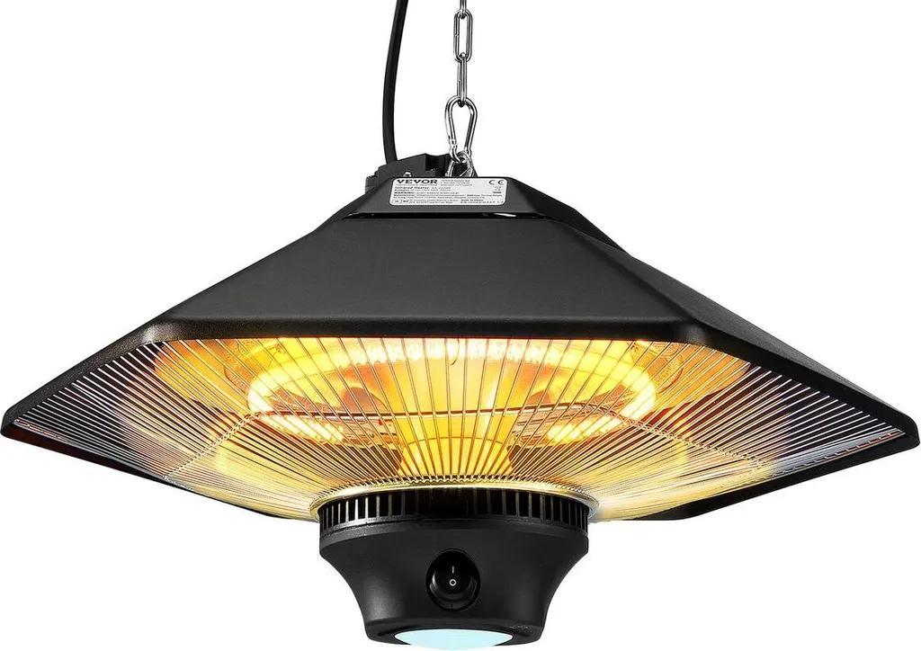 Chauffage électrique suspendu terrasse 2000W avec télécommande noire - 10