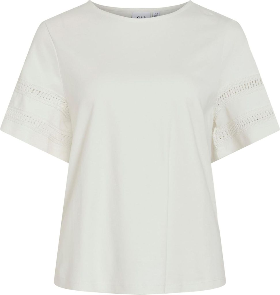 VILA T-Shirt mit Häkelspitze aus Baumwolle Größe: XL