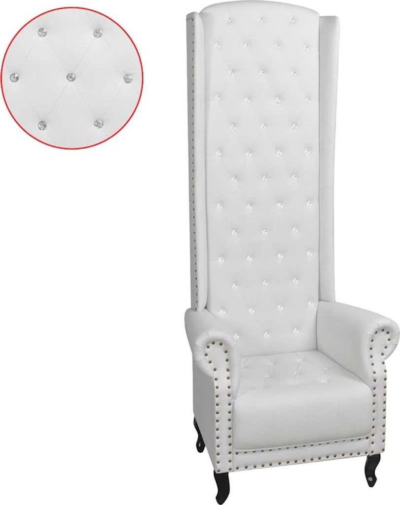 vidaXL Fauteuil à haut dossier Blanc Similicuir Image du produit 
