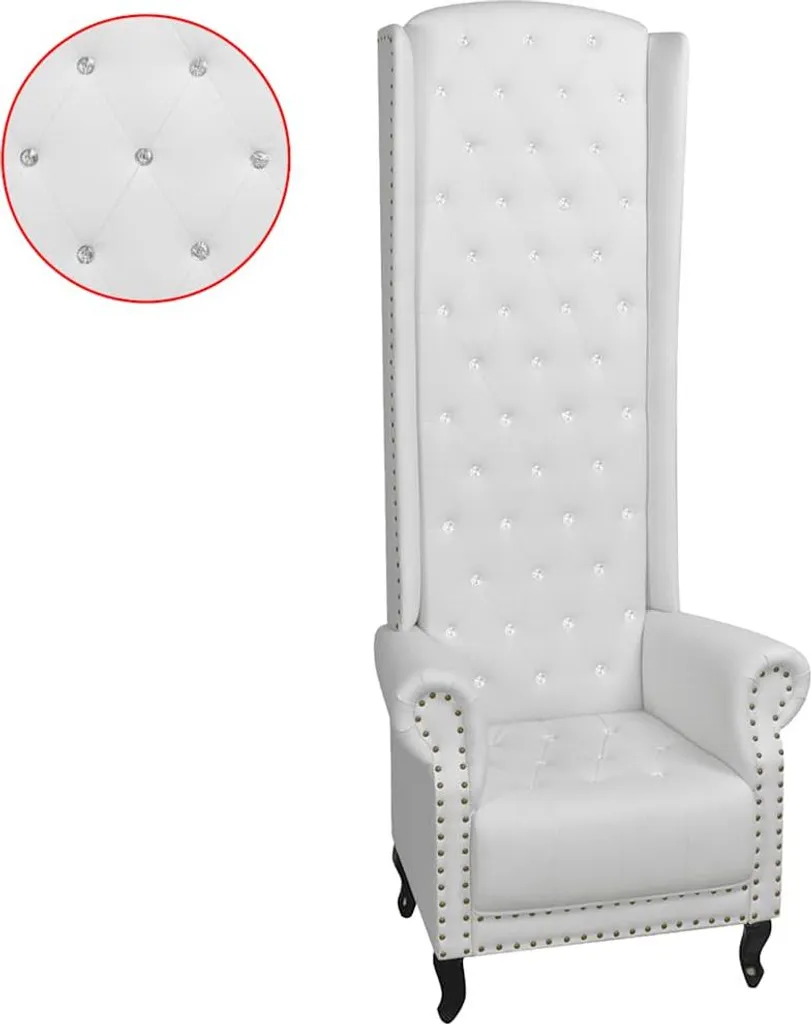 Fauteuil blanc en similicuir résistant avec dossier haut confortable