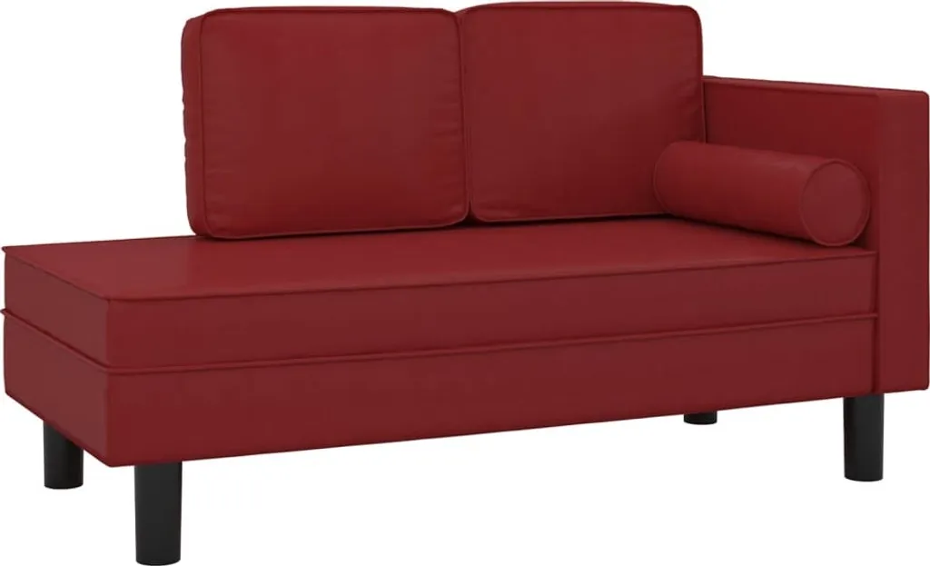 Chaise Longue Rosso Vino vidaXL in Pelle Finta - Relax di Classe