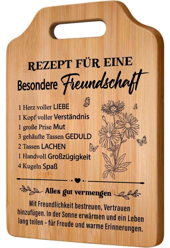 Geschenkidee für die beste Freundin: Bambus-Schneidebrett, Geschenkidee für die beste Freundin zum Geburtstag, zur Hochzeit, zum Ruhestand oder z...