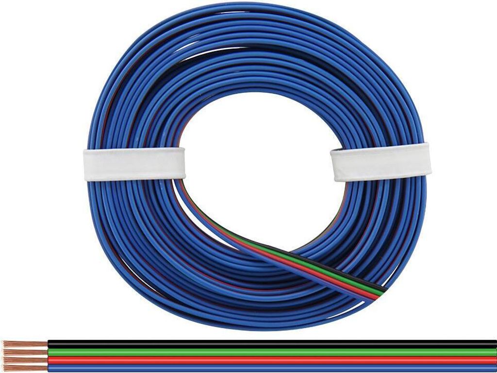 Vierlingslitze isoliert, 4x0,25mm, für RGB LED Stripes, 10m