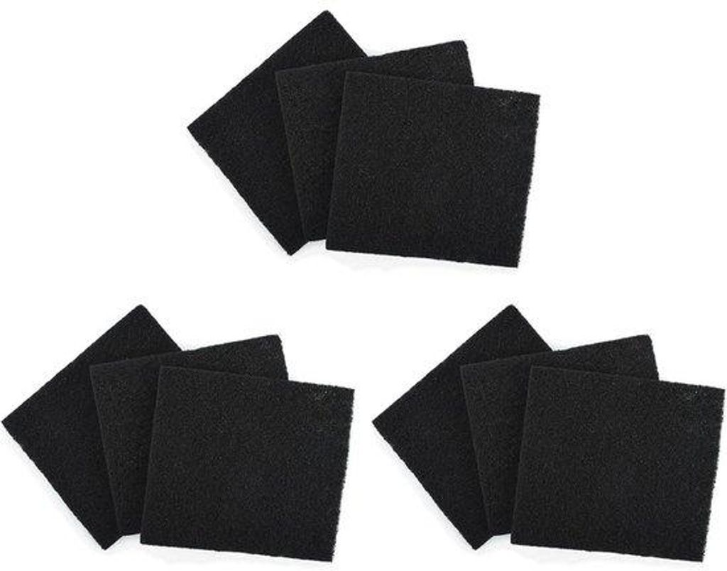 Koolstoffilter-Set für Katzenklo, 9 Stück, Schwarz, sehr absorbierend