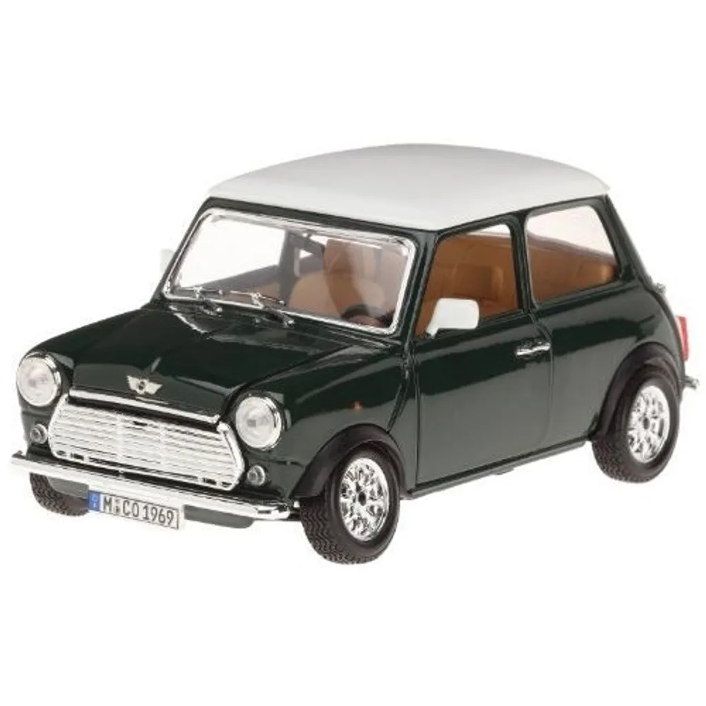 Mini Cooper 1969 Bburago 1:18 en métal avec intérieur détaillé et ouvrant