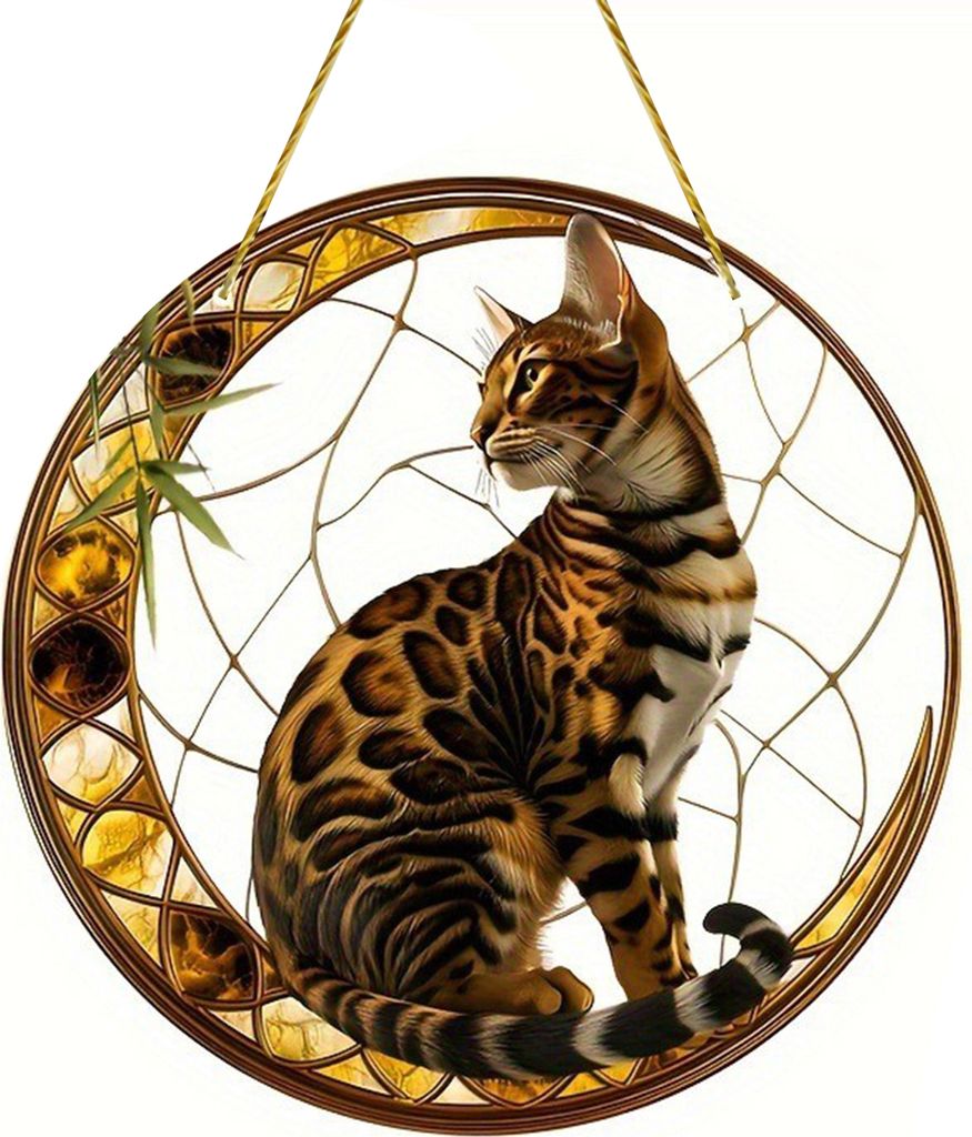 Sonnenfänger zum Gedenken an Katzen, Acryl-Sonnenfänger für Katzen, zum Aufhängen an Fenster und Kätzchen, Dekoration für Zuhause, Balkon, Ga...