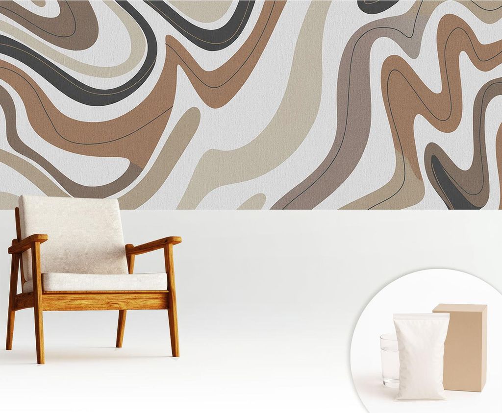 Fototapete - 250x104 cm - Tapete - Wandtapete - Wandbilder - Dekofolie - Tapete Folie - Wand - Dekoration - Wohnzimmer - Harmonische Wellen