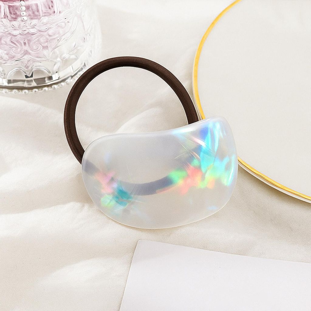 Haargummi mit marmorierter Perle dezent weiß