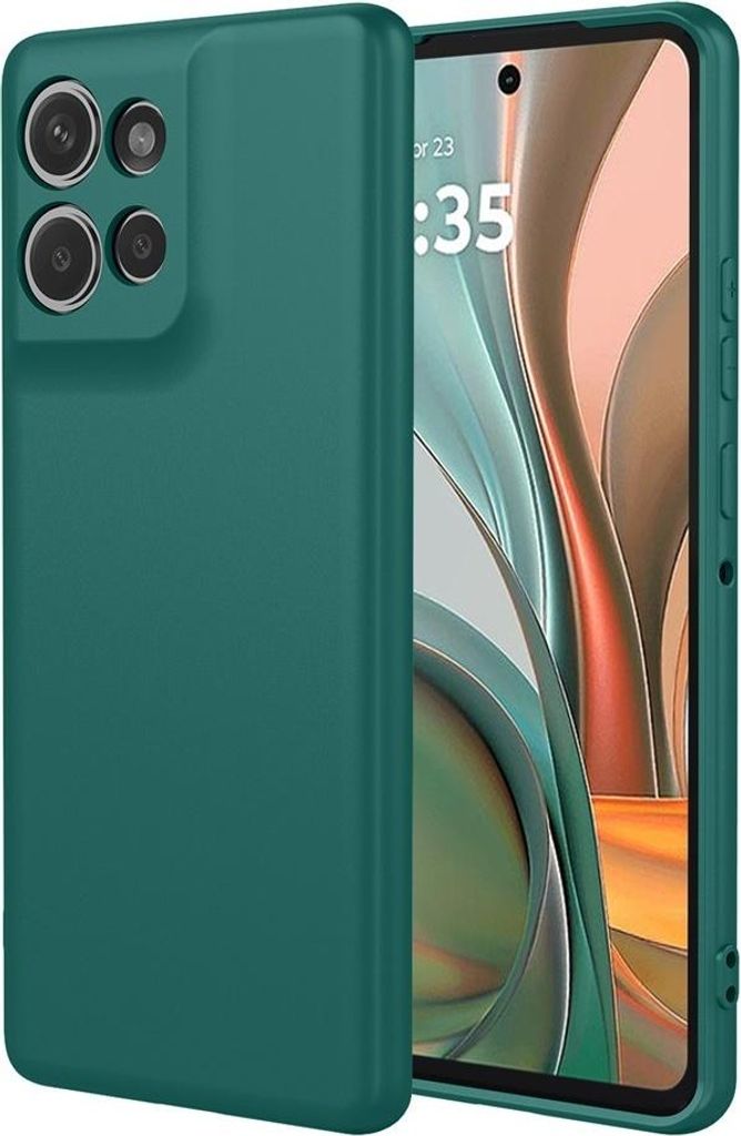 Hülle für Motorola Moto G75 - Phonesta Soft Silk Silikon Back Cover - Dunkelgrün