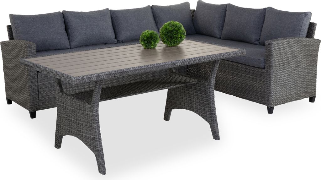 Lounge Outdoor TAMPA 3-tlg. grau Lounge Gruppe Essplatzlounge