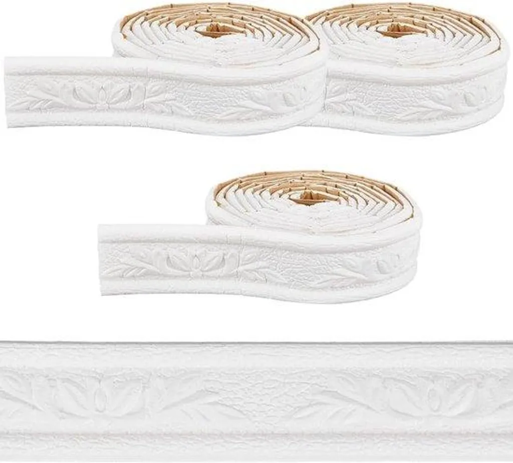 Sticker 3D couronne de fleurs blanche : déco murale rapide et sans perçage