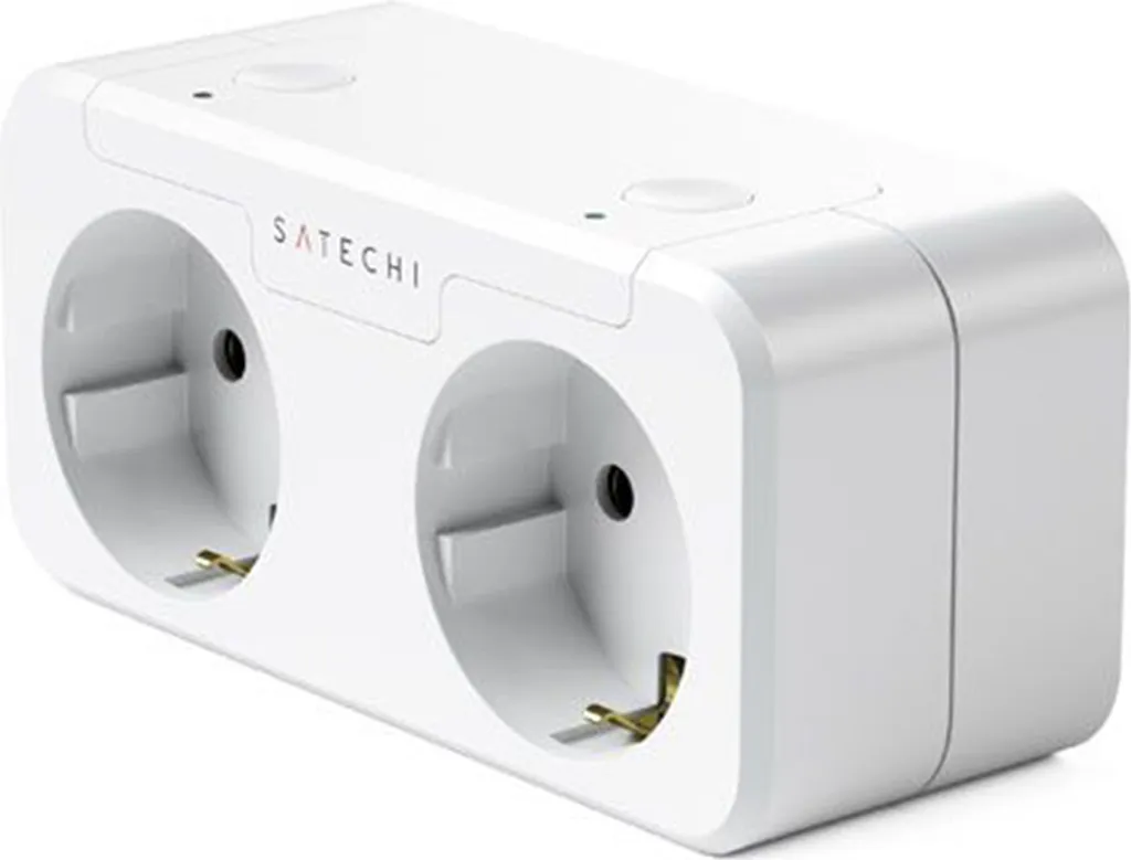 Satechi SmartPlug Duo Blanc : Prise Double Connectée pour Apple HomeKit