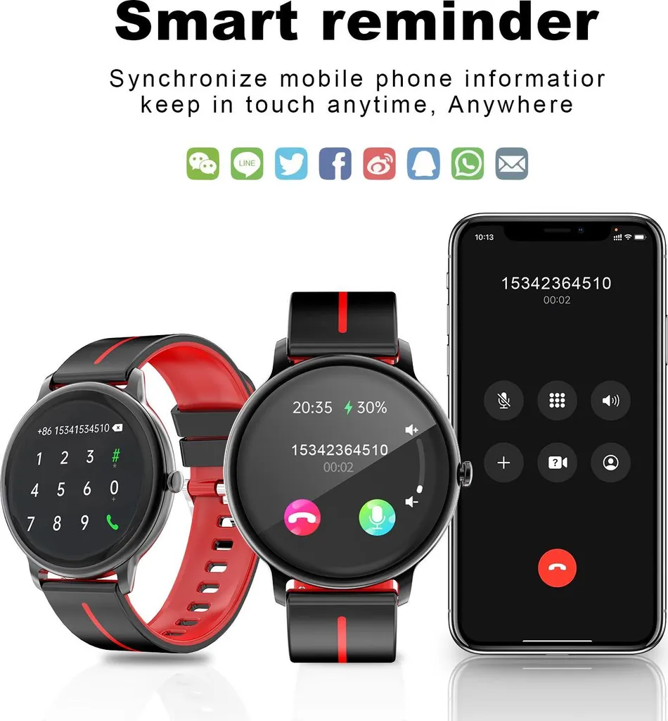 KM60 Smartwatch con Risposta Chiamate e Cardiofrequenzimetro IP68 - 2