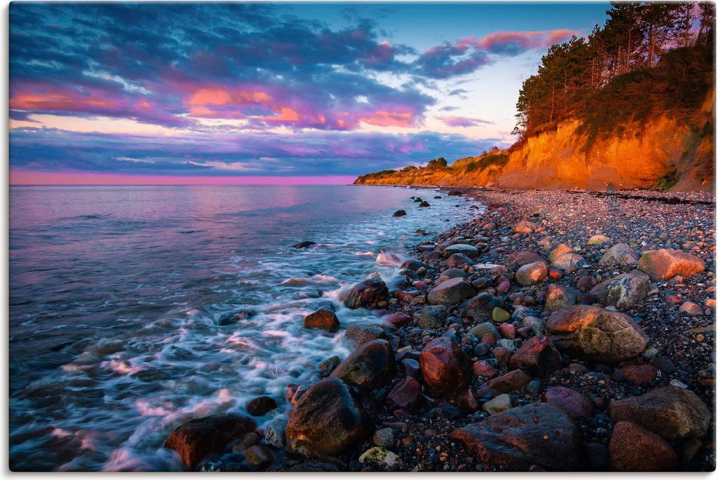 ARTland Leinwandbild Sonnenuntergang am Steilufer Größe: 90x60 cm