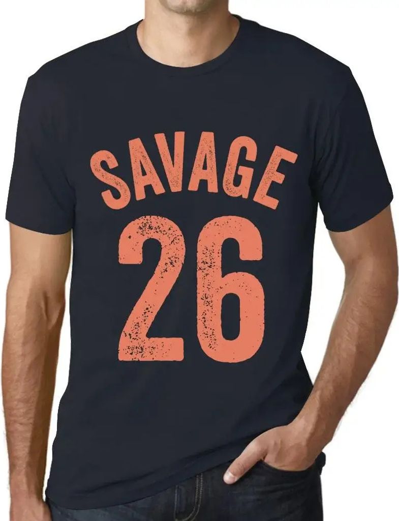 Herren Grafik T-Shirt Savage 26 Geschenk 26. Geburtstag Jahrestag 26 Jahre Jubiläum 26 Jährige Mann Jahrgang 1998 Kurzarm Lustige Druck