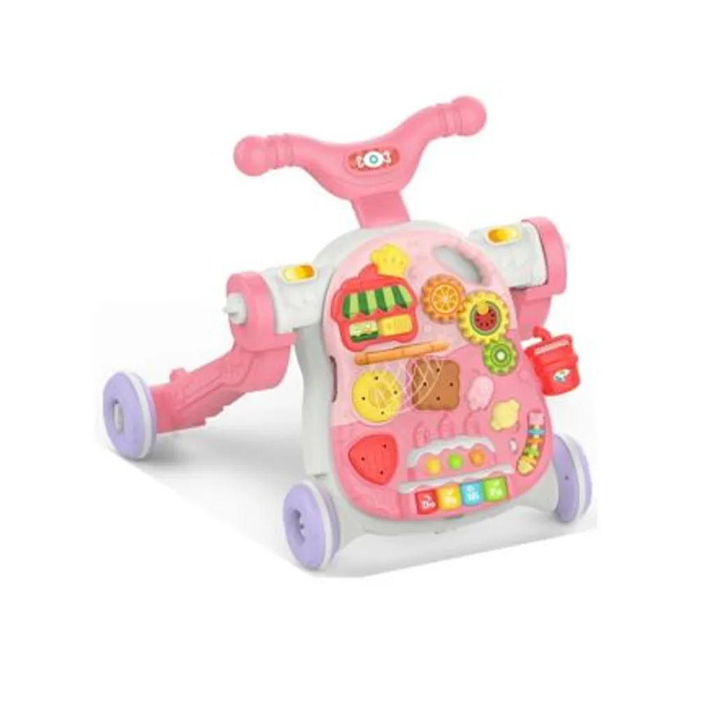 Trotteur bébé fille rose pour apprendre à marcher en sécurité chez soi