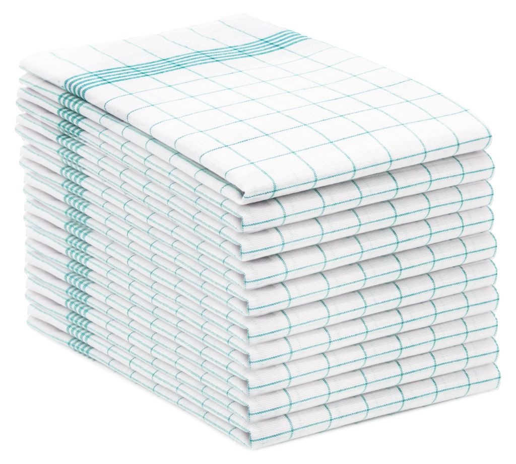 10er Set Geschirrtücher, Baumwolle, 50x70 cm, türkis Produktbild 