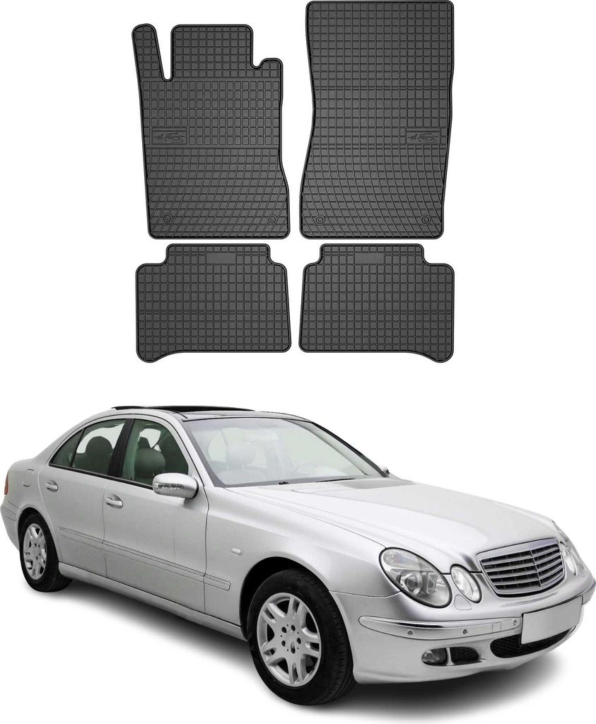 OMAC Gummi Fußmatten für Mercedes E Klasse W211 2002-2009 Automatten Schwarz 4x