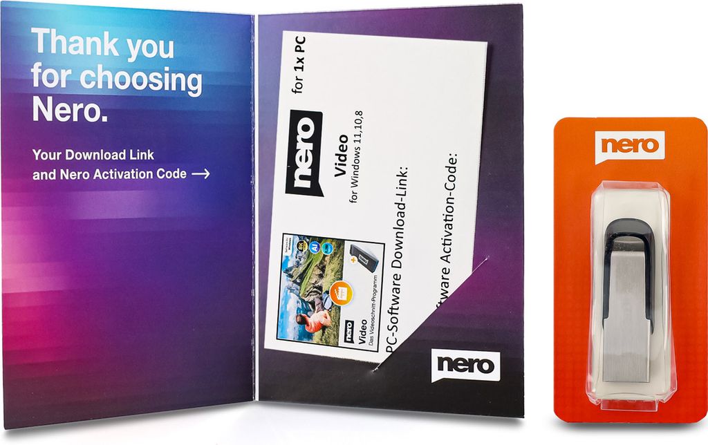 Nero Video 2025 auf USB Stick Videobearbeitung unlimitierte Lizenz 1PC