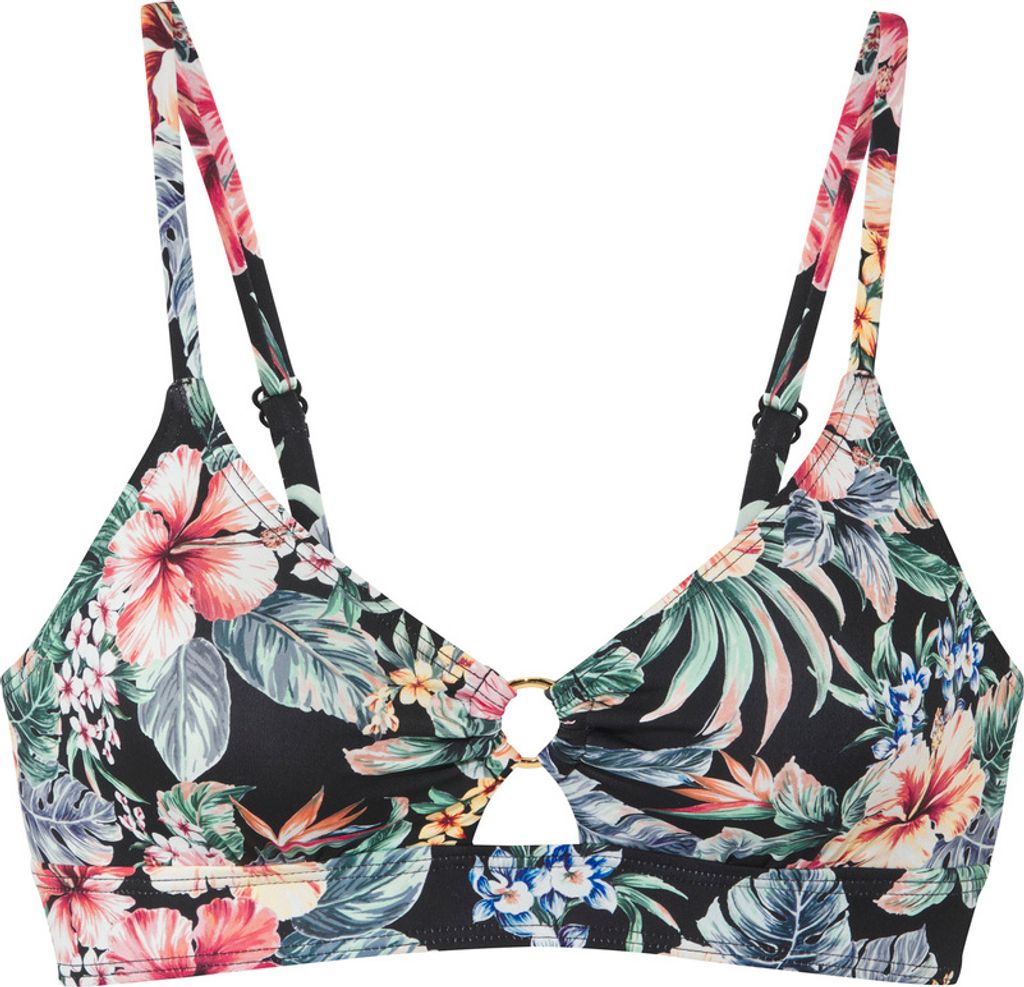 LASCANA Triangel-Bikini-Top Salsa schwarz bedruckt Größe 44 Cup E/F