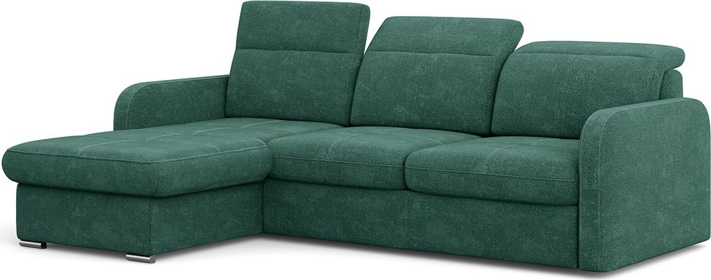 MEBLINI Schlafcouch mit Bettkasten - Ecksofa mit Schlaffunktion - Sofa mit Relaxfunktion und Kopfstützen - Couch L-Form - Eckcouch - Wohnlandschaf...