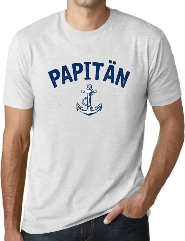 Herren Grafik T-Shirt Papitän Anker Öko-Verantwortlich Vintage Jahrgang Kurzarm Lustige Druck Geburtstag Geschenk Mann