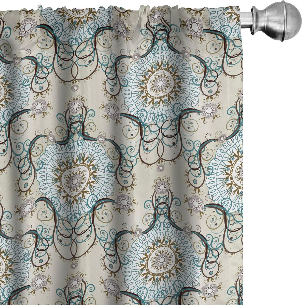 ABAKUHAUS viktorianisch Vorhänge, Gardinen, Floral Old Fashioned Scroll mit Rokoko Einflüsse Royal Revival Rich Swirls, 2 Stück 75 x 175 cm, Meh...