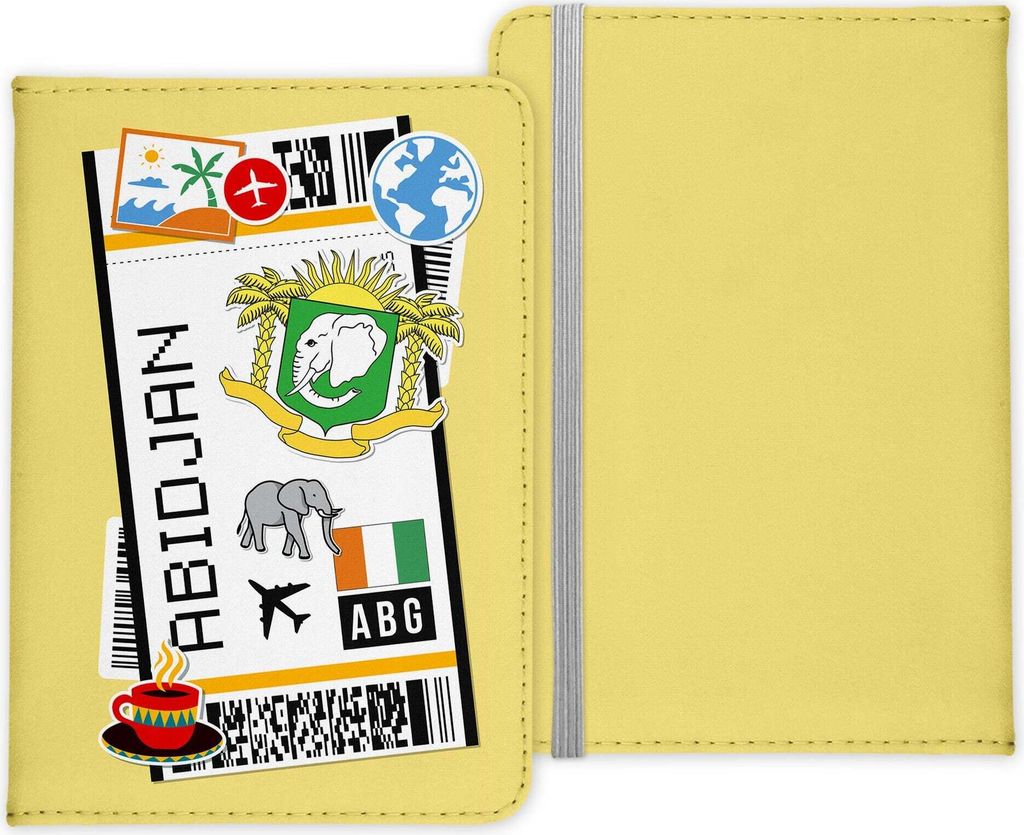 22Feels Abidschan Souvenir Reisepasshülle Organizer Reisen Gadgets Abidjan Elfenbeinküste Golf von Guinea Urlaub Kunst-Leder Etui Cover Frauen M...