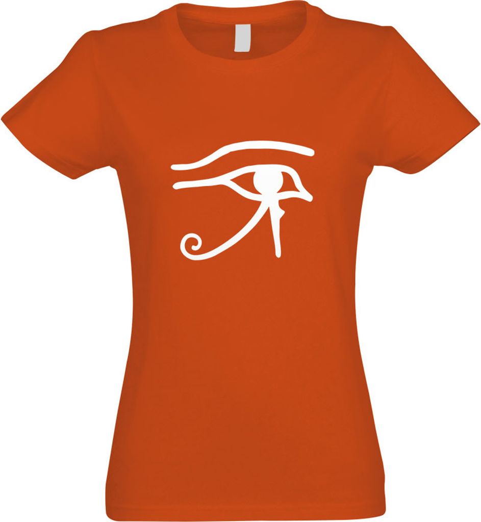 Kiwistar - T-Shirt tailliert - Damen - orange - Auge des Ra - mit Motiv Bedruckt - Funshirt Design - Sport - Freizeit - Damen - M