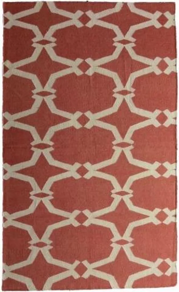 Tapis de salon Kelim JP 7 rouge et blanc 150x240 cm décor scandinave