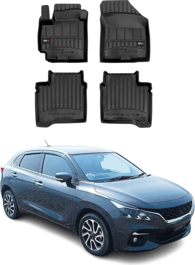 Tappetini Suzuki Baleno 2015-2025 in Gomma TPE Neri - Set 4 Pezzi