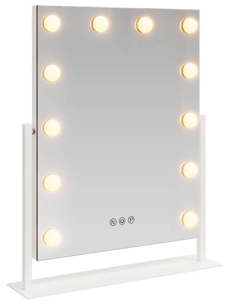 Miroir maquillage LED blanc 44x53cm : finissez-en avec le mauvais teint