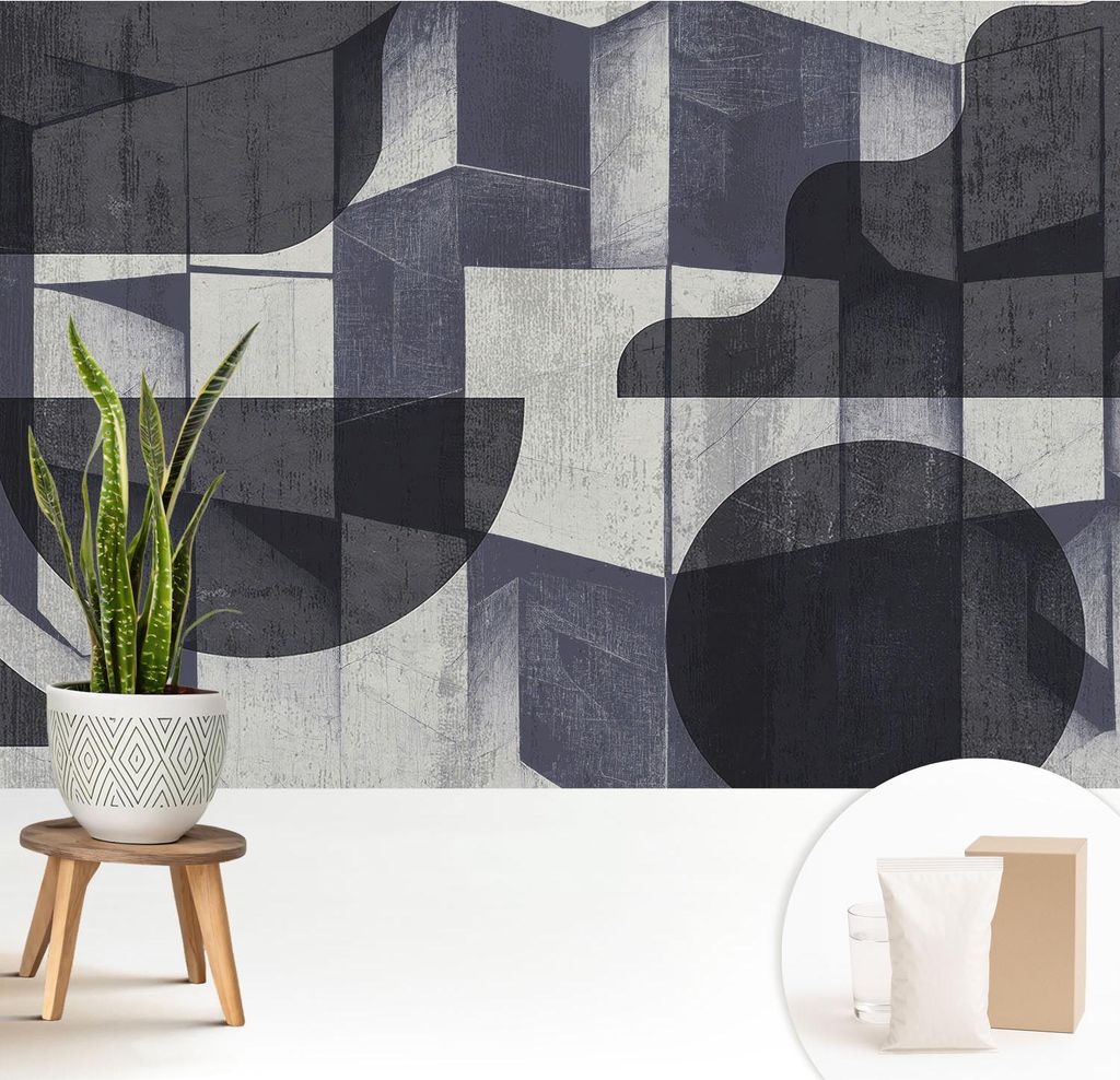 Fototapete - 208x146 cm - Tapete - Wandtapete - Wandbilder - Dekofolie - Tapete Folie - Wand - Dekoration - Wohnzimmer - Geometrische Symmetrie