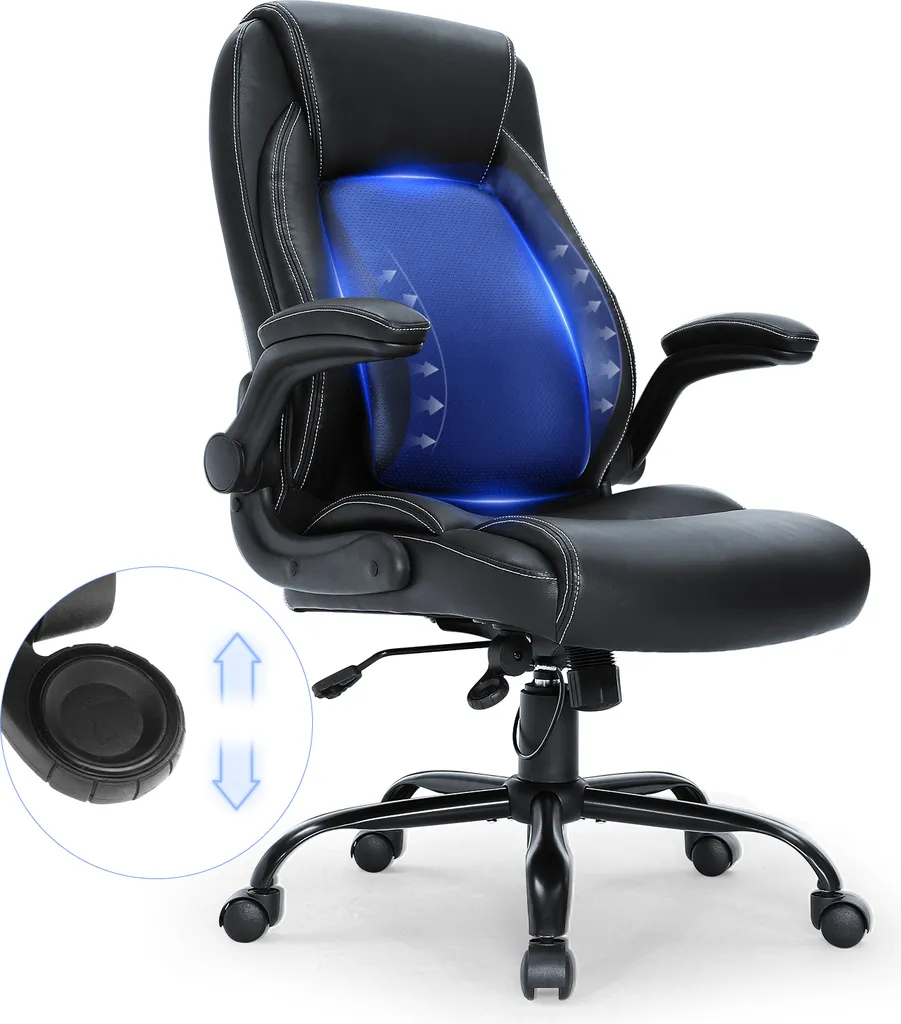 Siège de bureau réglable VEVOR 100 mm capacité 136 kg noir robuste