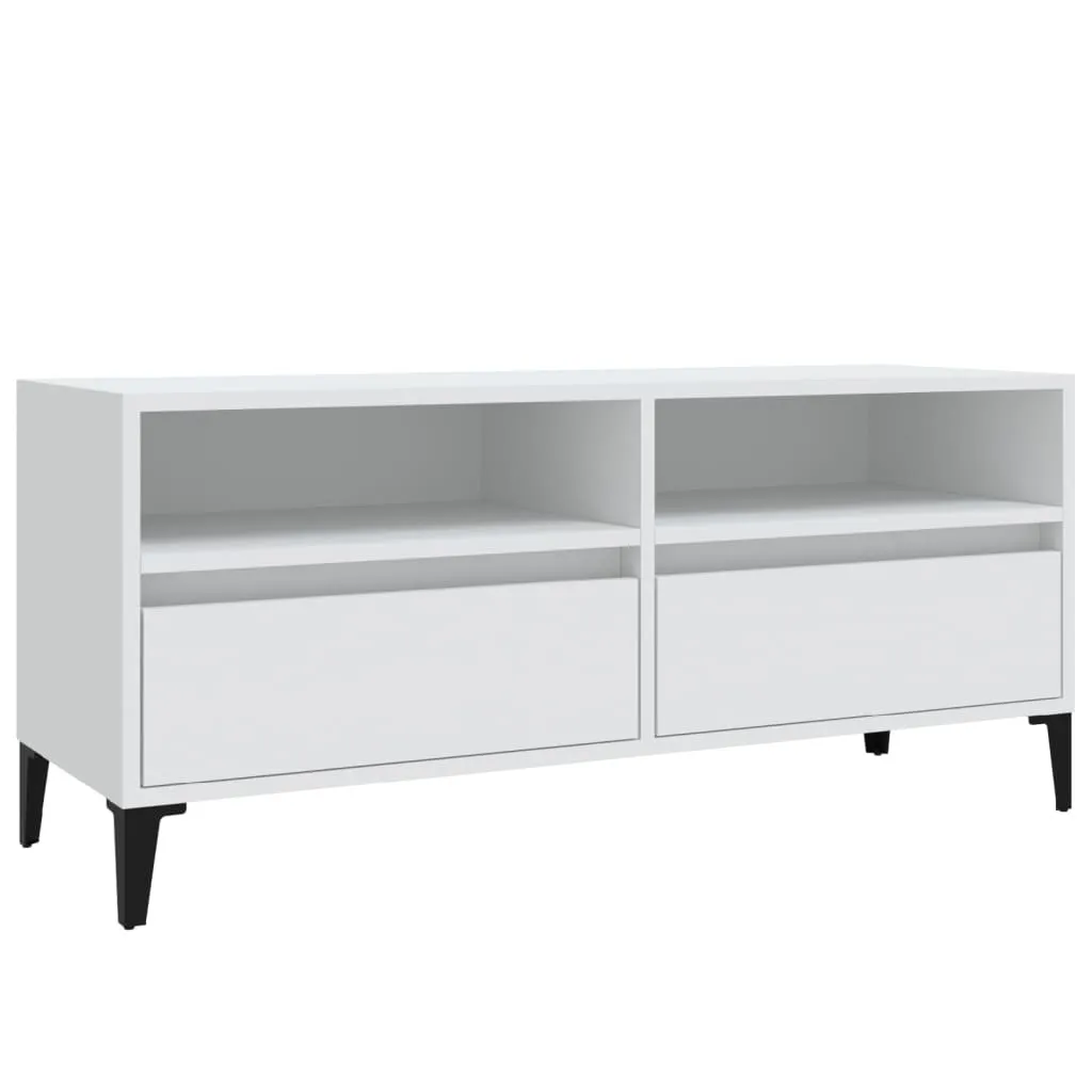 Mobile TV Bianco 100x44,5 per Camera e Salotto - Legno Sicuro
