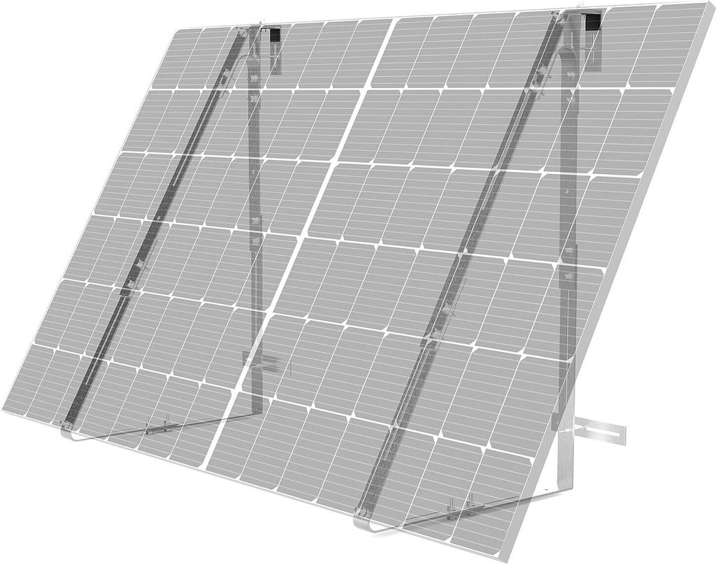 Balkonkraftwerk Halterung Solarhalterung 92-120cm für Flachdach Freistehend Solarmodul Aufständerung 45 Zoll PV Modul verstellbar Winkel 0-90 Grad