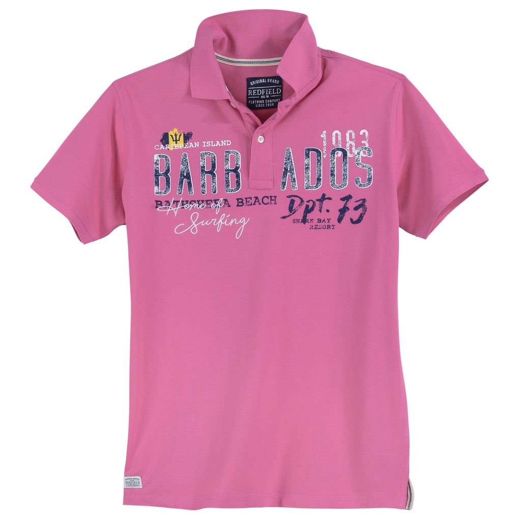 Redfield modisches Übergrößen Poloshirt pink Barbados